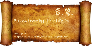 Bukovinszky Miklós névjegykártya
