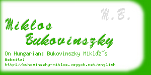 miklos bukovinszky business card